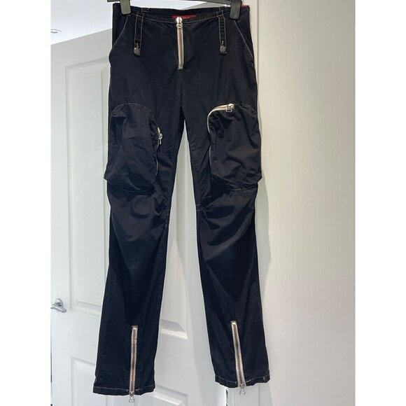Miss Sixty vintage  90s women's pants cargo zippered grungy  28 waist 36 hip  32 - Picture 11 of 12